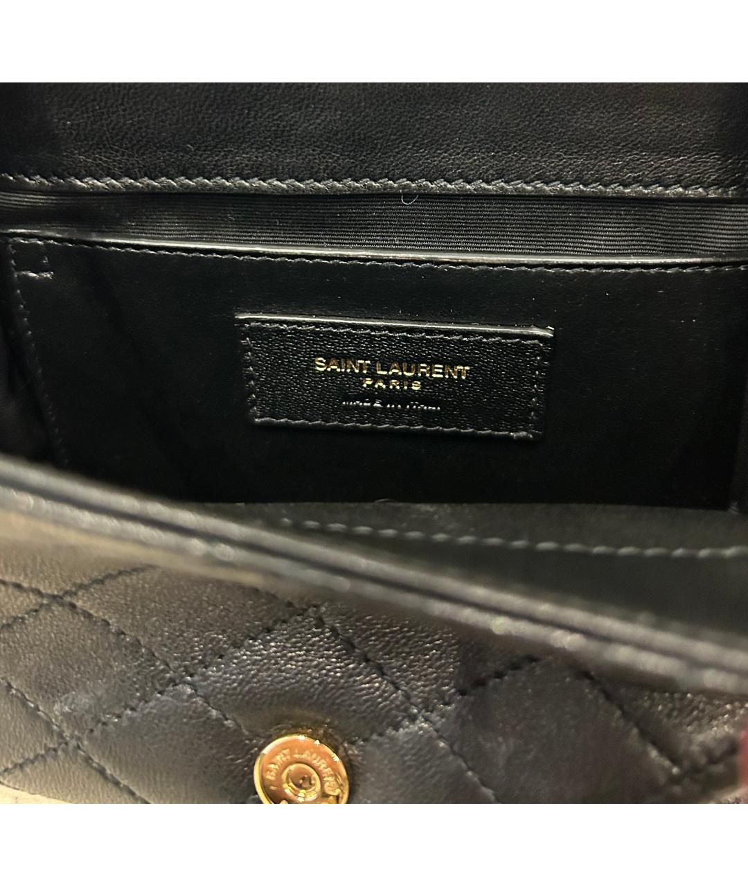 SAINT LAURENT Черная кожаная сумка через плечо, фото 8