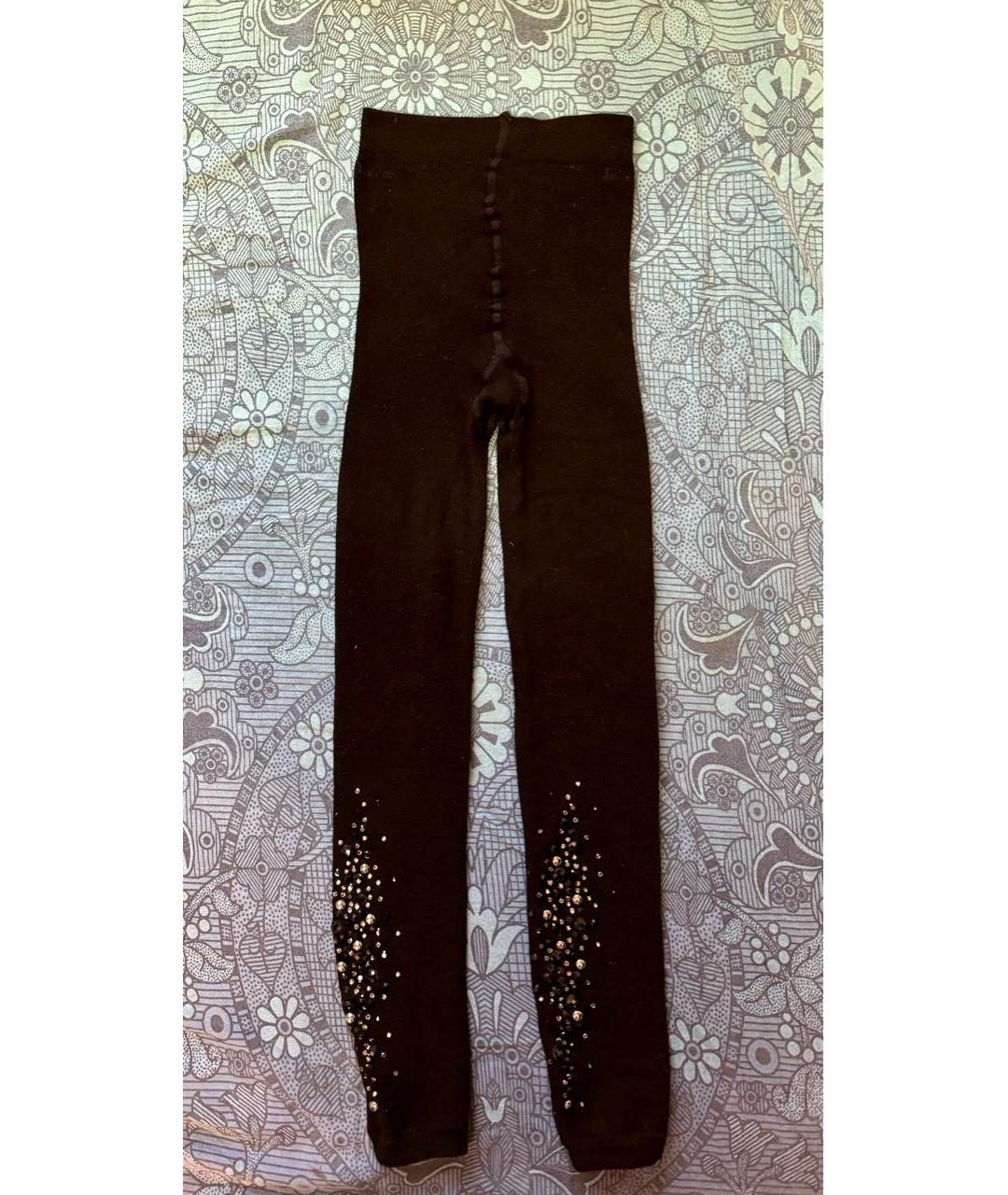 MAX MARA Черные хлопковые леггинсы и велосипедки, фото 5