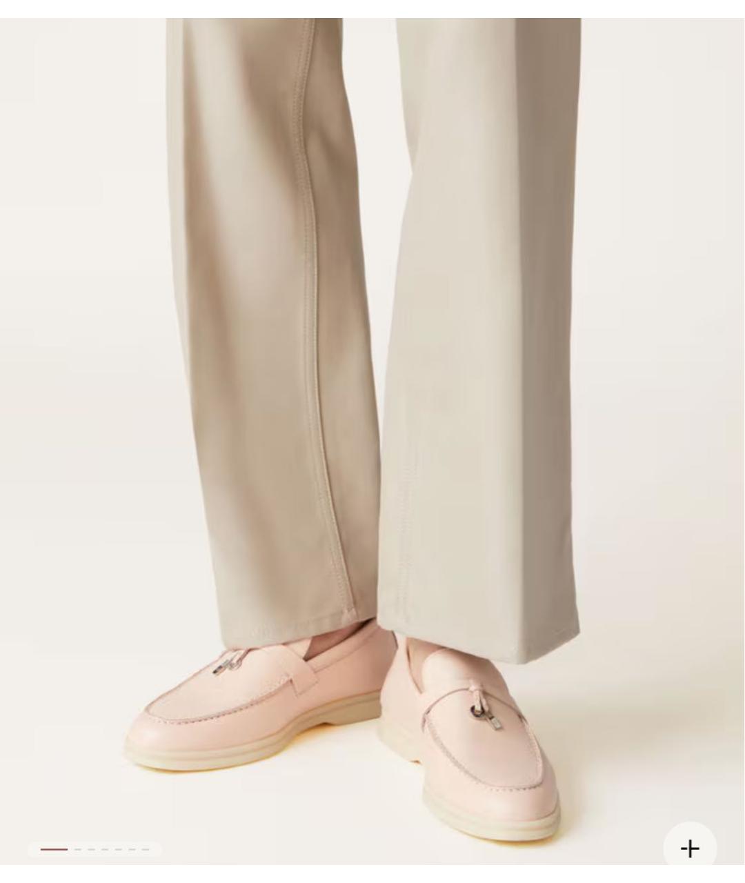 LORO PIANA Розовые кожаные лоферы, фото 5