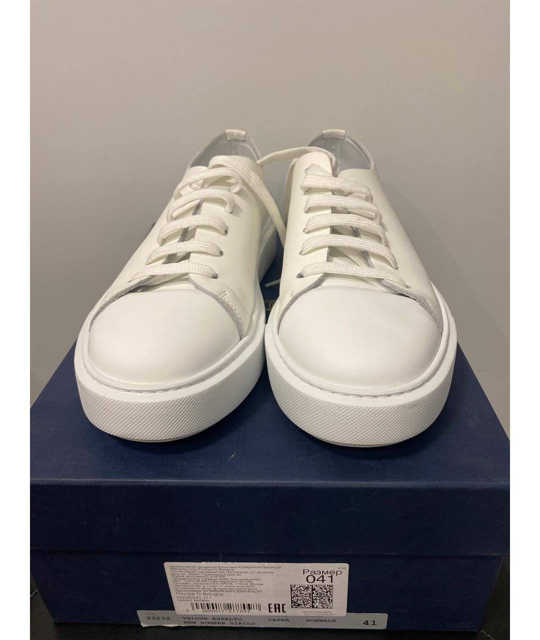 Principe di Bologna Белые кожаные низкие кроссовки / кеды, фото 2