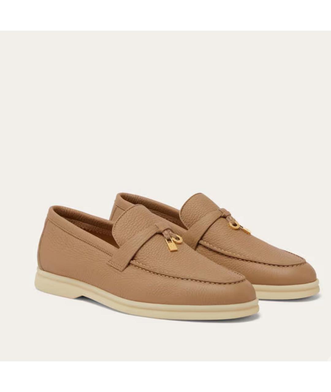 LORO PIANA Коричневые кожаные лоферы, фото 2