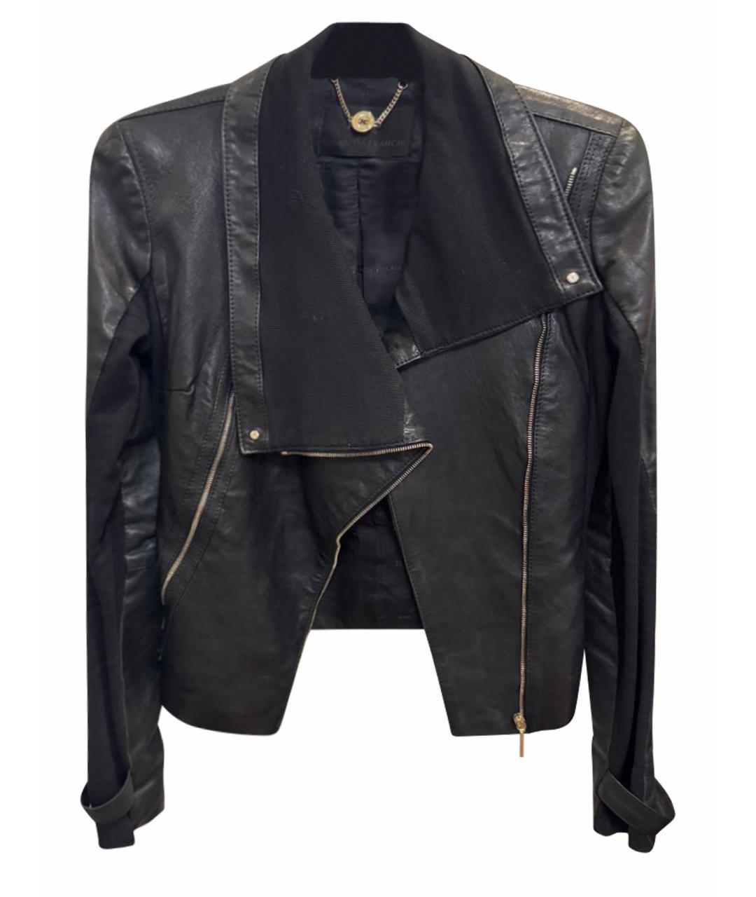 ELISABETTA FRANCHI Черная кожаная куртка, фото 1