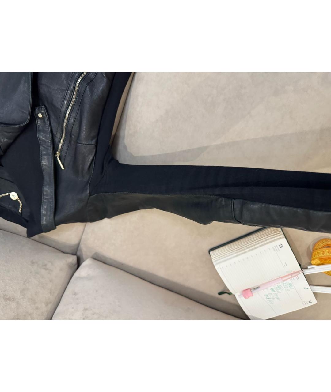 ELISABETTA FRANCHI Черная кожаная куртка, фото 6