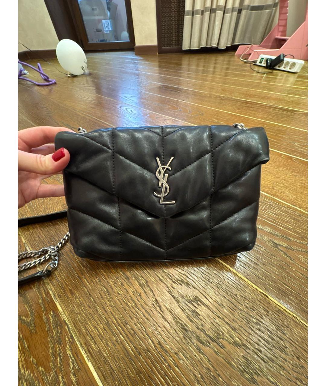 SAINT LAURENT Черная кожаная сумка через плечо, фото 8