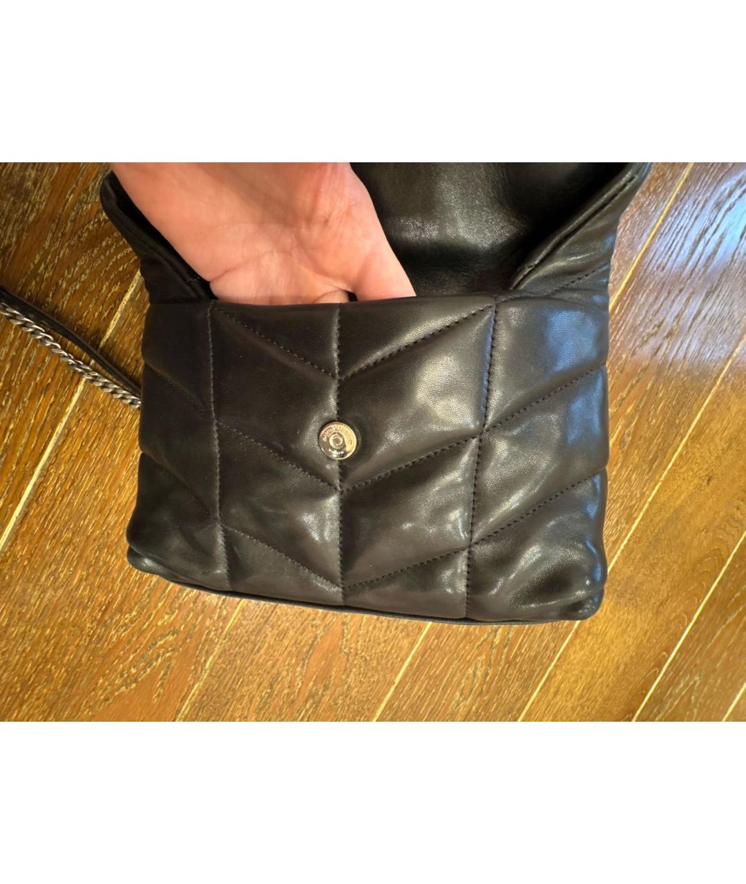 SAINT LAURENT Черная кожаная сумка через плечо, фото 5