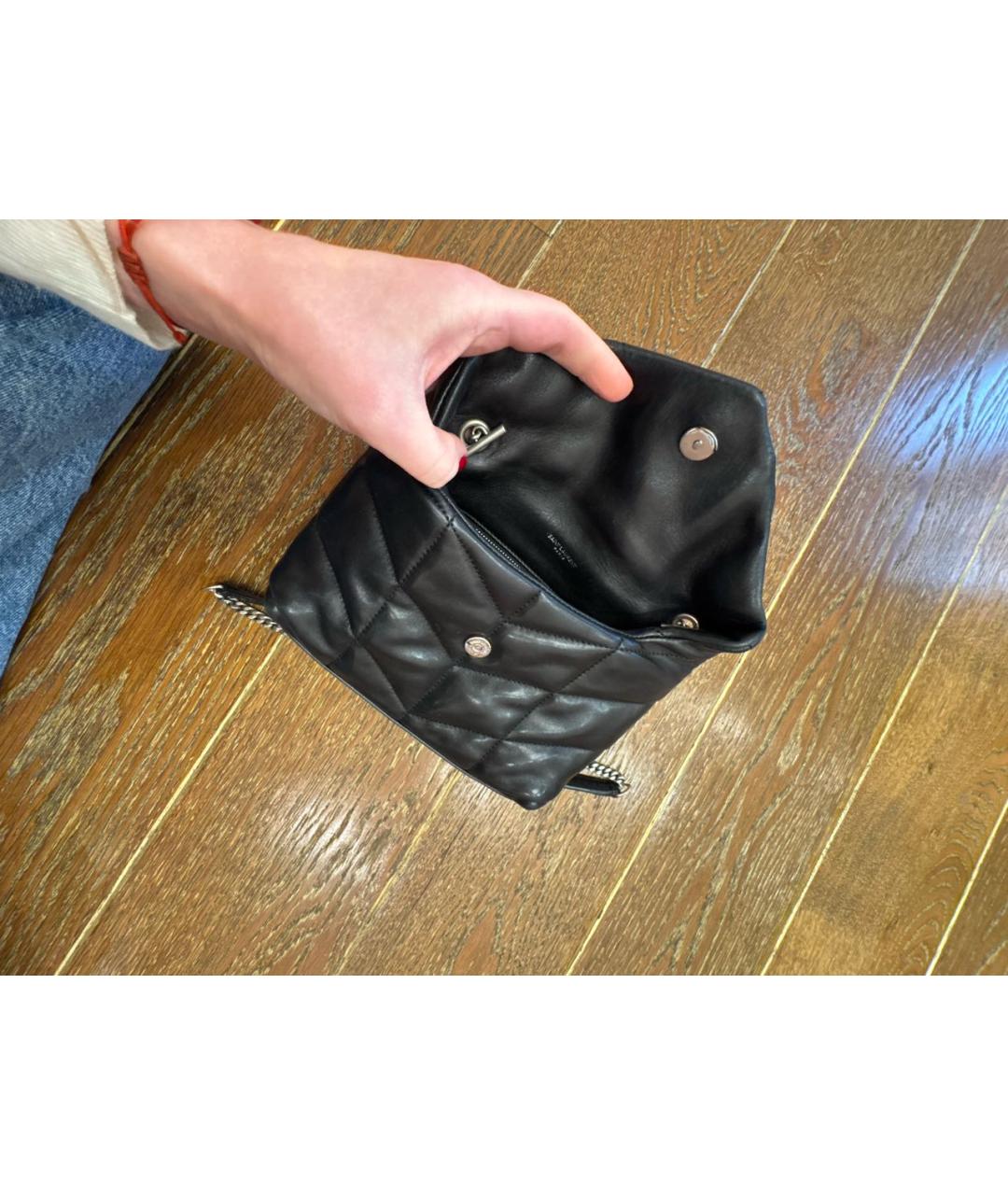 SAINT LAURENT Черная кожаная сумка через плечо, фото 4