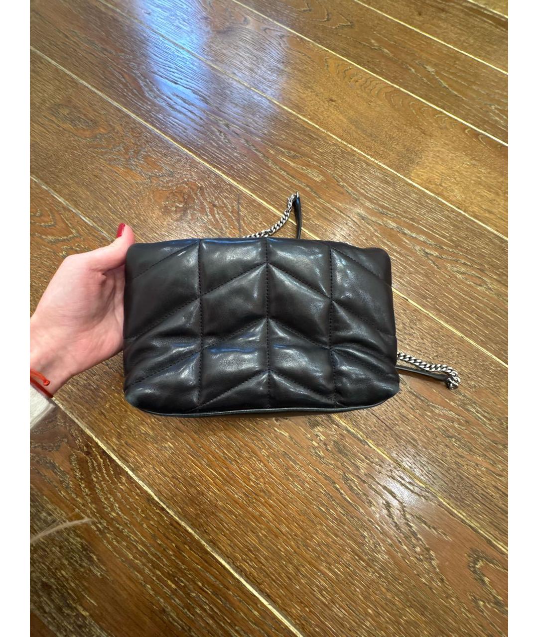 SAINT LAURENT Черная кожаная сумка через плечо, фото 3