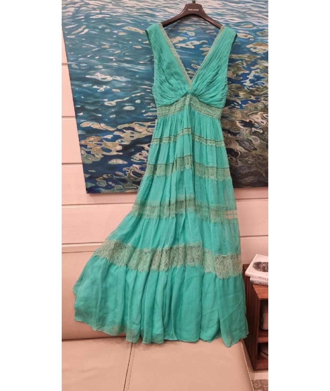 ZUHAIR MURAD Бирюзовое шелковое платье, фото 4