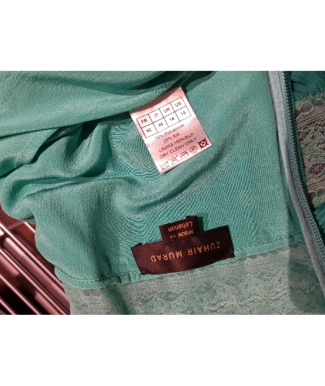 ZUHAIR MURAD Бирюзовое шелковое платье, фото 3