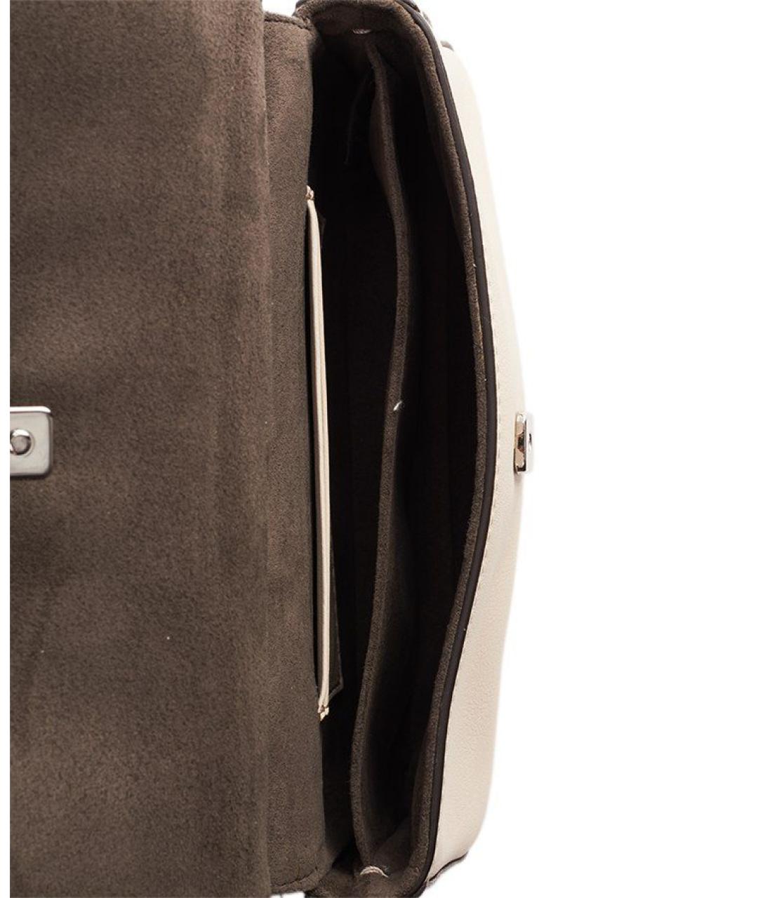 FENDI Коричневая кожаная сумка через плечо, фото 4