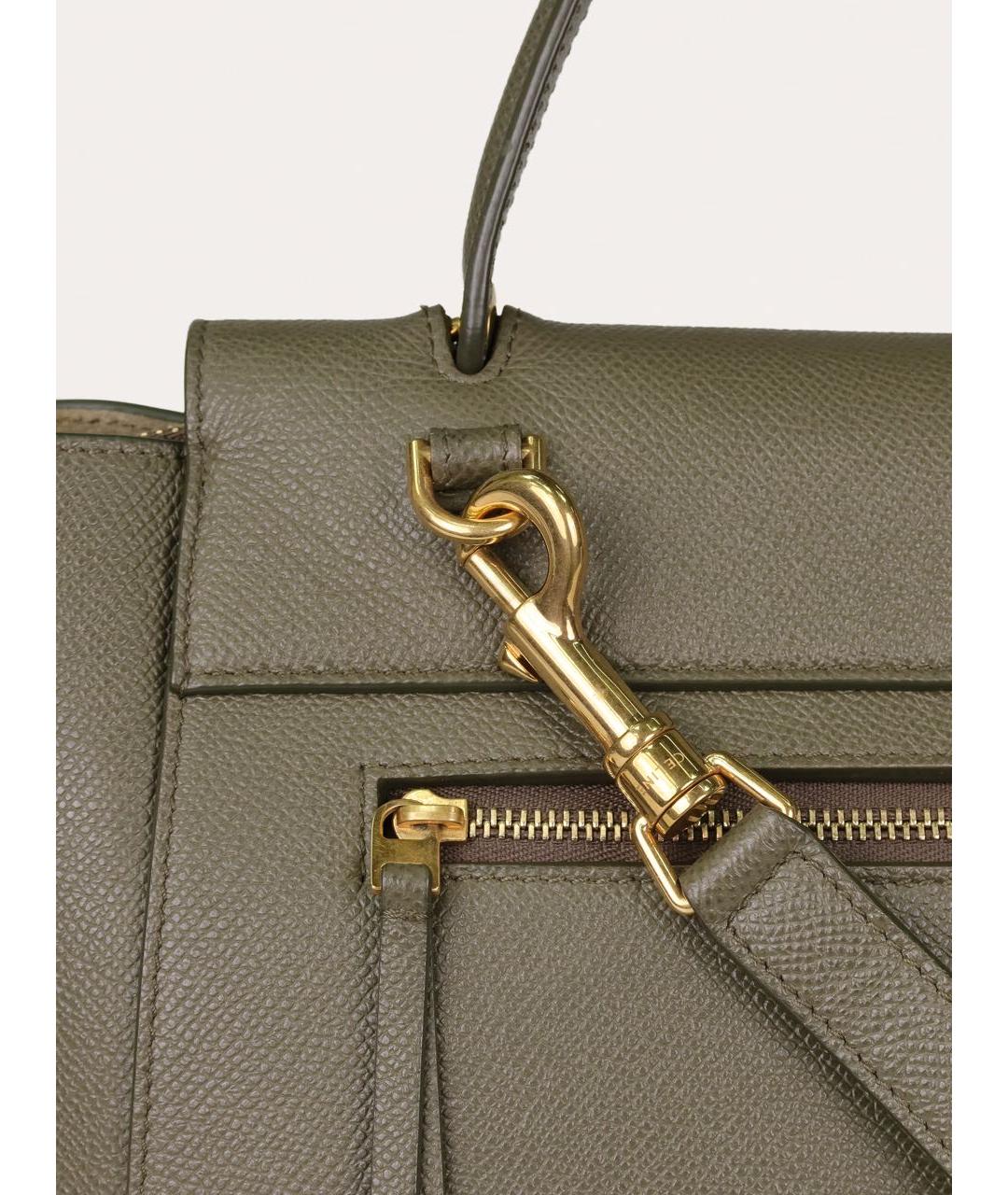 CELINE Зеленая кожаная сумка через плечо, фото 5