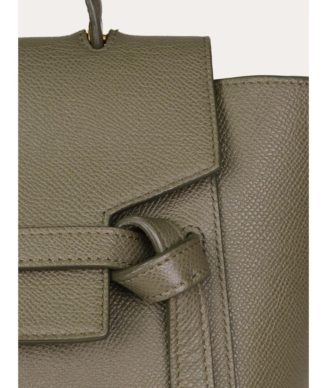 CELINE Зеленая кожаная сумка через плечо, фото 8