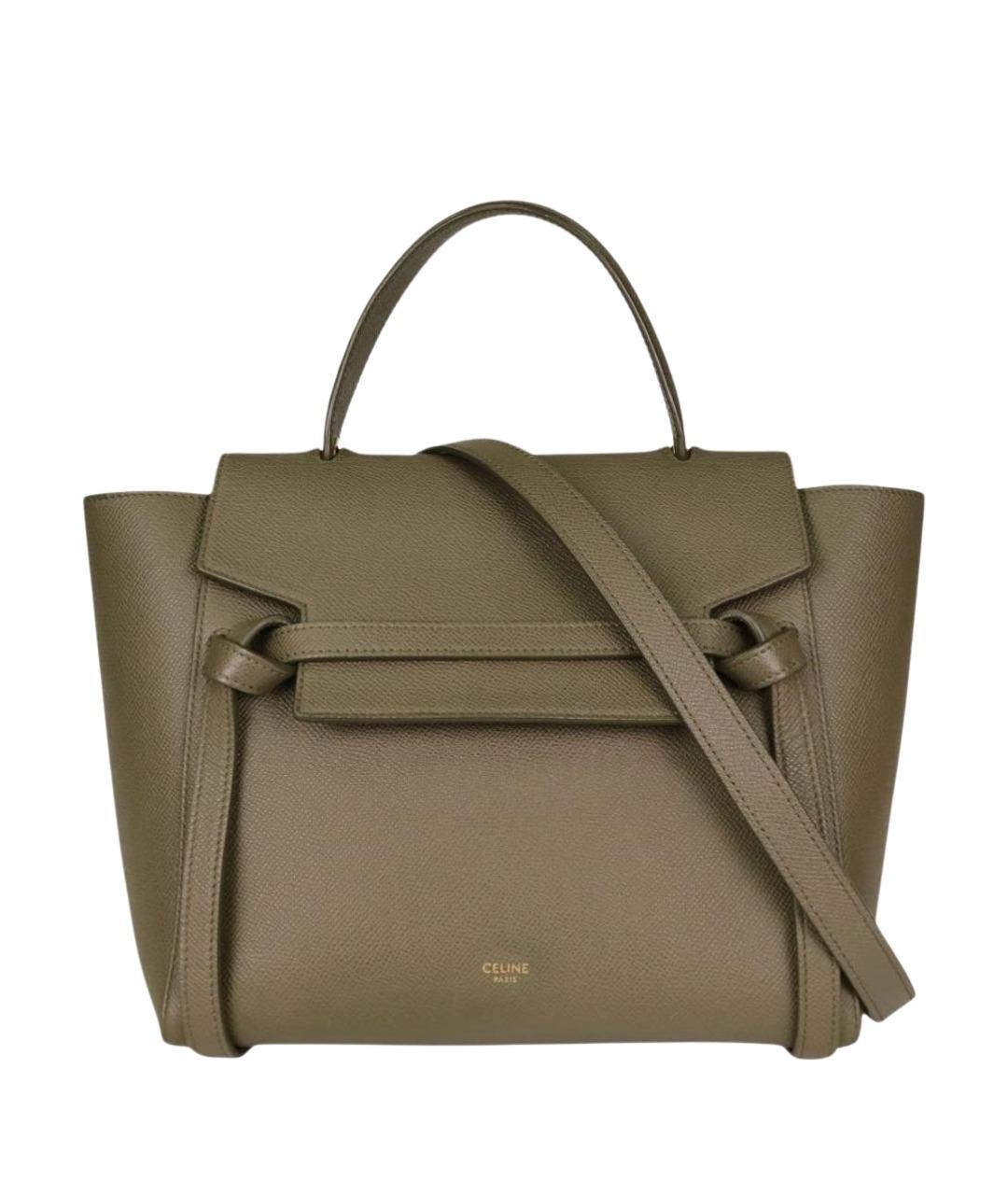 CELINE Зеленая кожаная сумка через плечо, фото 1