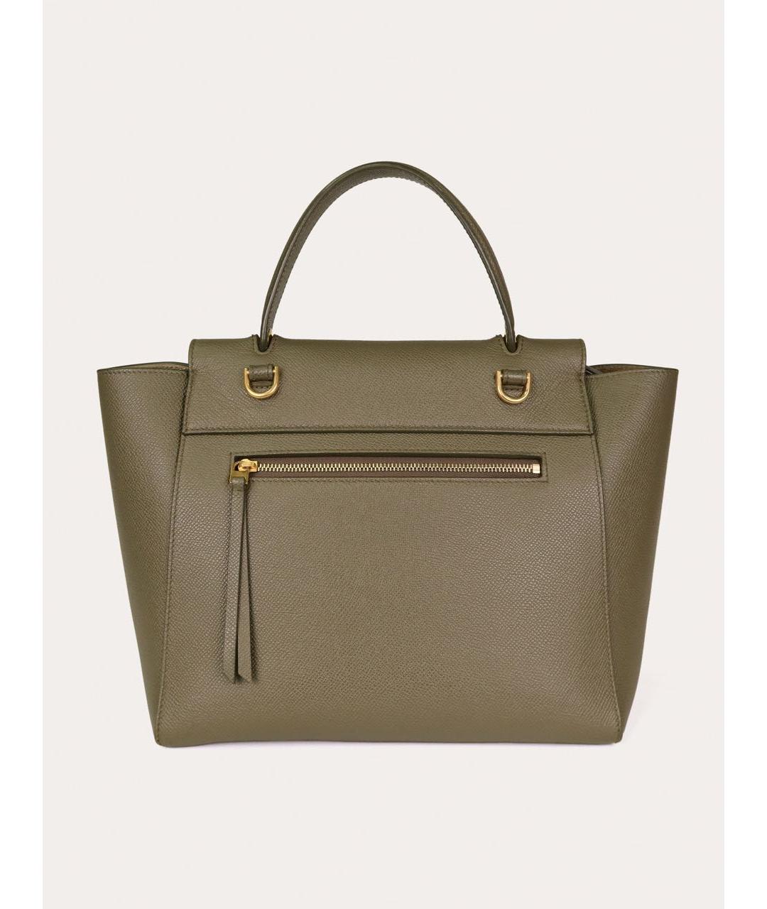 CELINE Зеленая кожаная сумка через плечо, фото 3