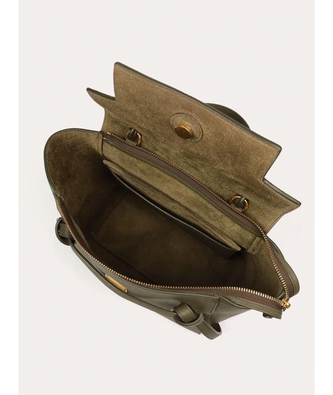 CELINE Зеленая кожаная сумка через плечо, фото 4