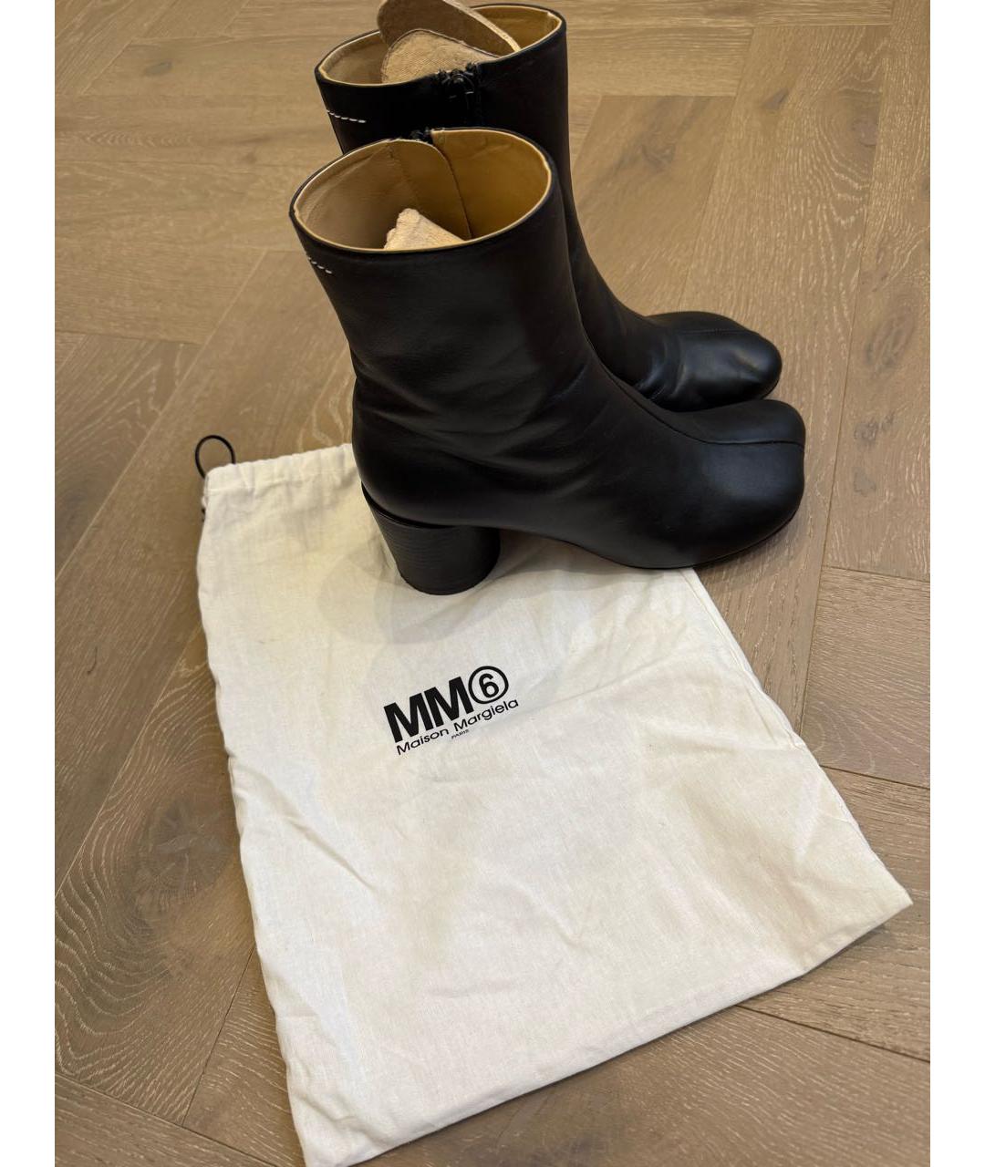 MM6 MAISON MARGIELA Черные кожаные ботинки, фото 6