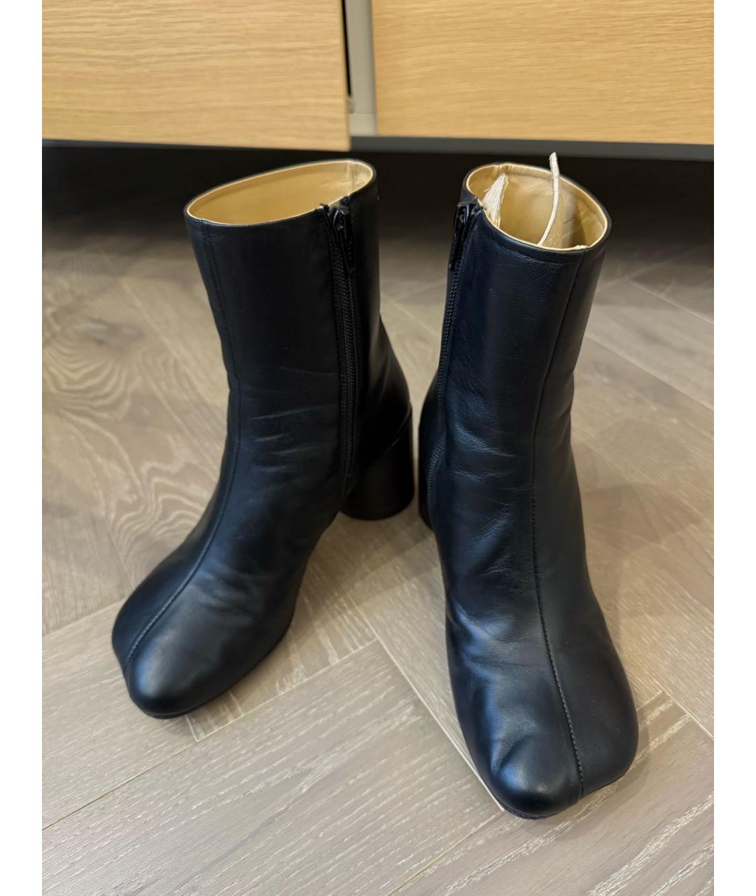 MM6 MAISON MARGIELA Черные кожаные ботинки, фото 3