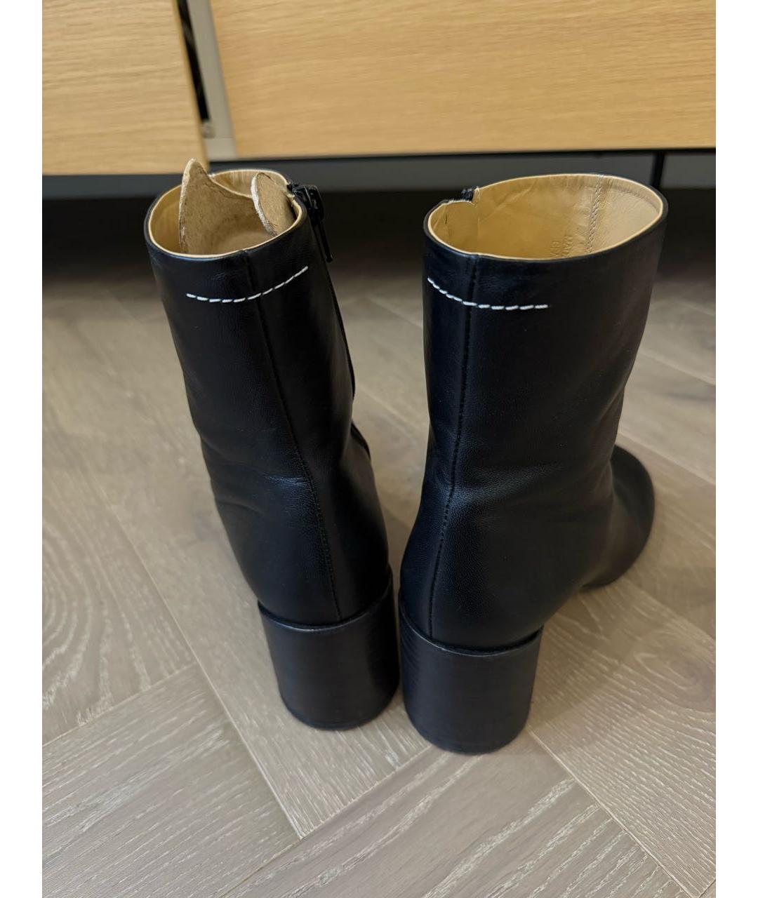 MM6 MAISON MARGIELA Черные кожаные ботинки, фото 4