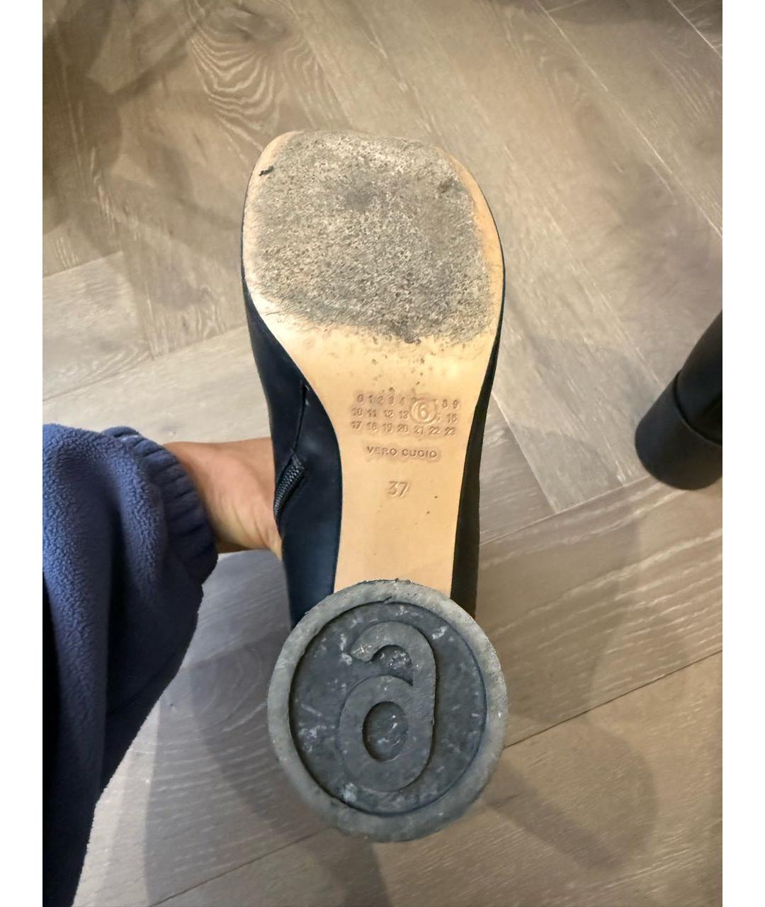 MM6 MAISON MARGIELA Черные кожаные ботинки, фото 5