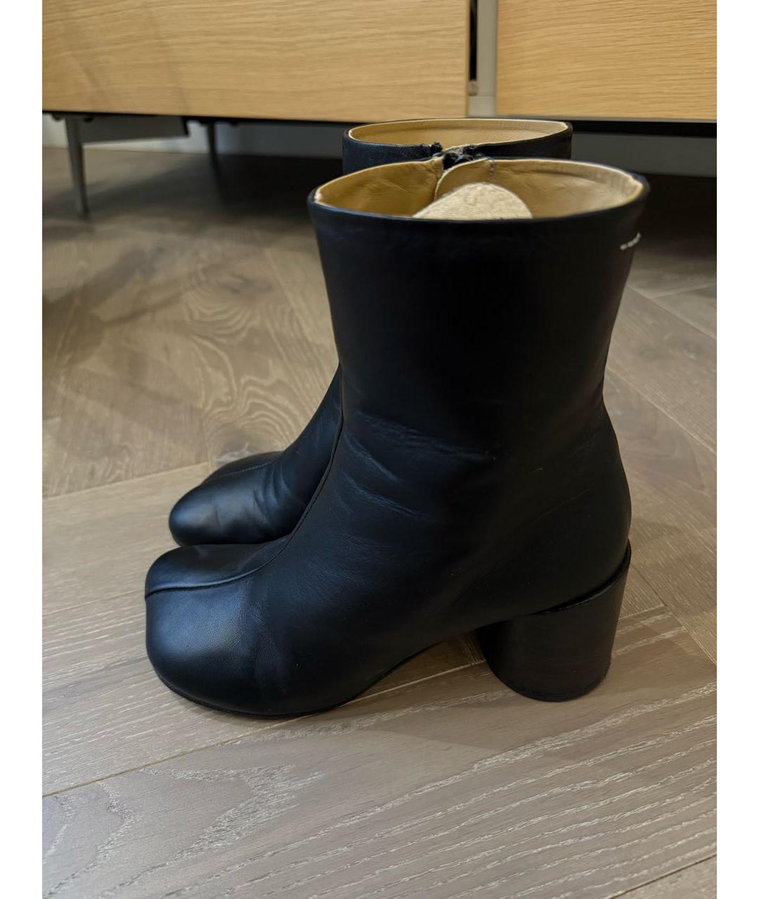 MM6 MAISON MARGIELA Черные кожаные ботинки, фото 8