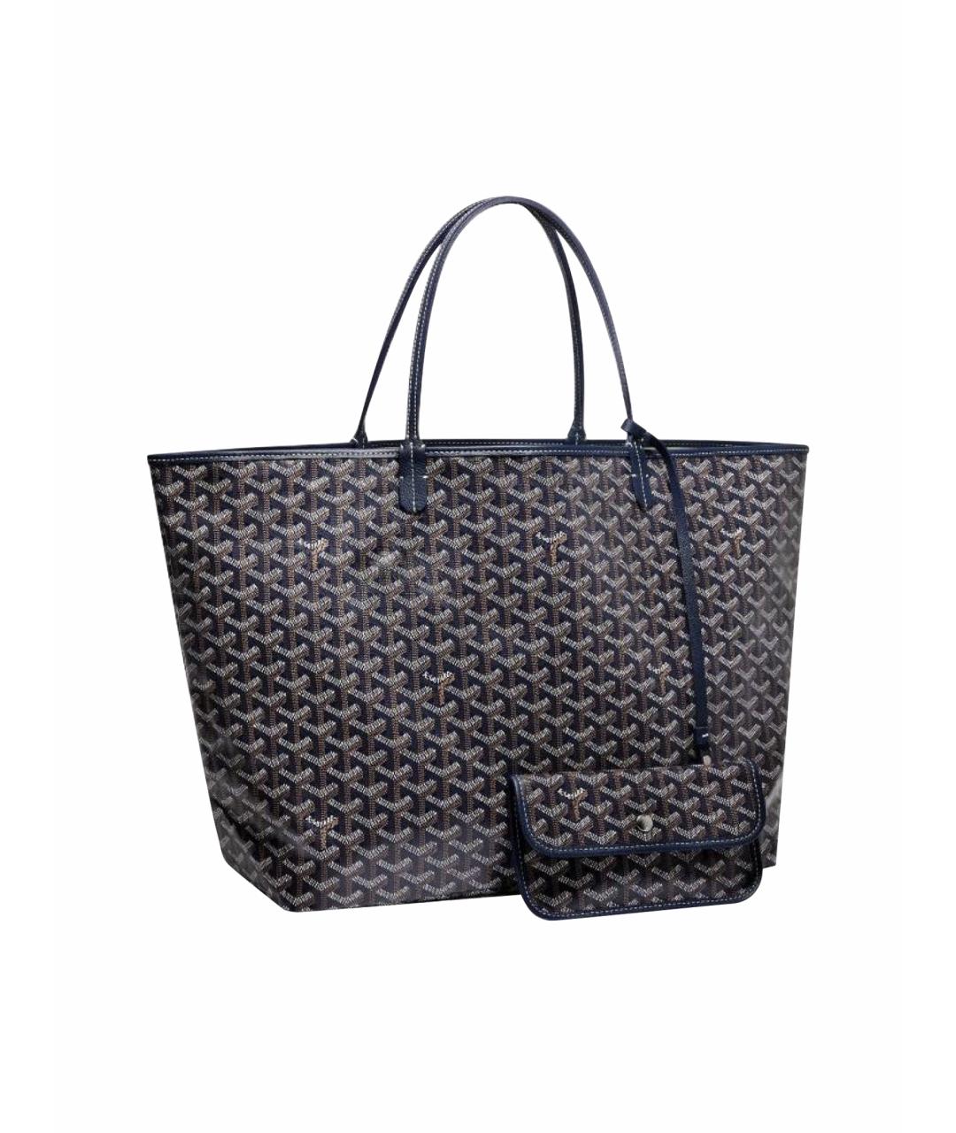 GOYARD Темно-синяя кожаная сумка тоут, фото 1