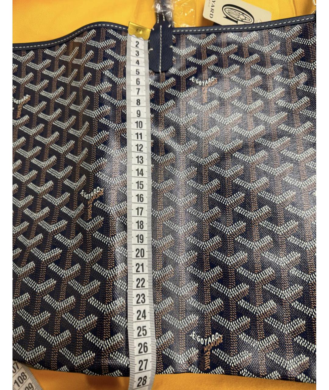 GOYARD Темно-синяя кожаная сумка тоут, фото 4