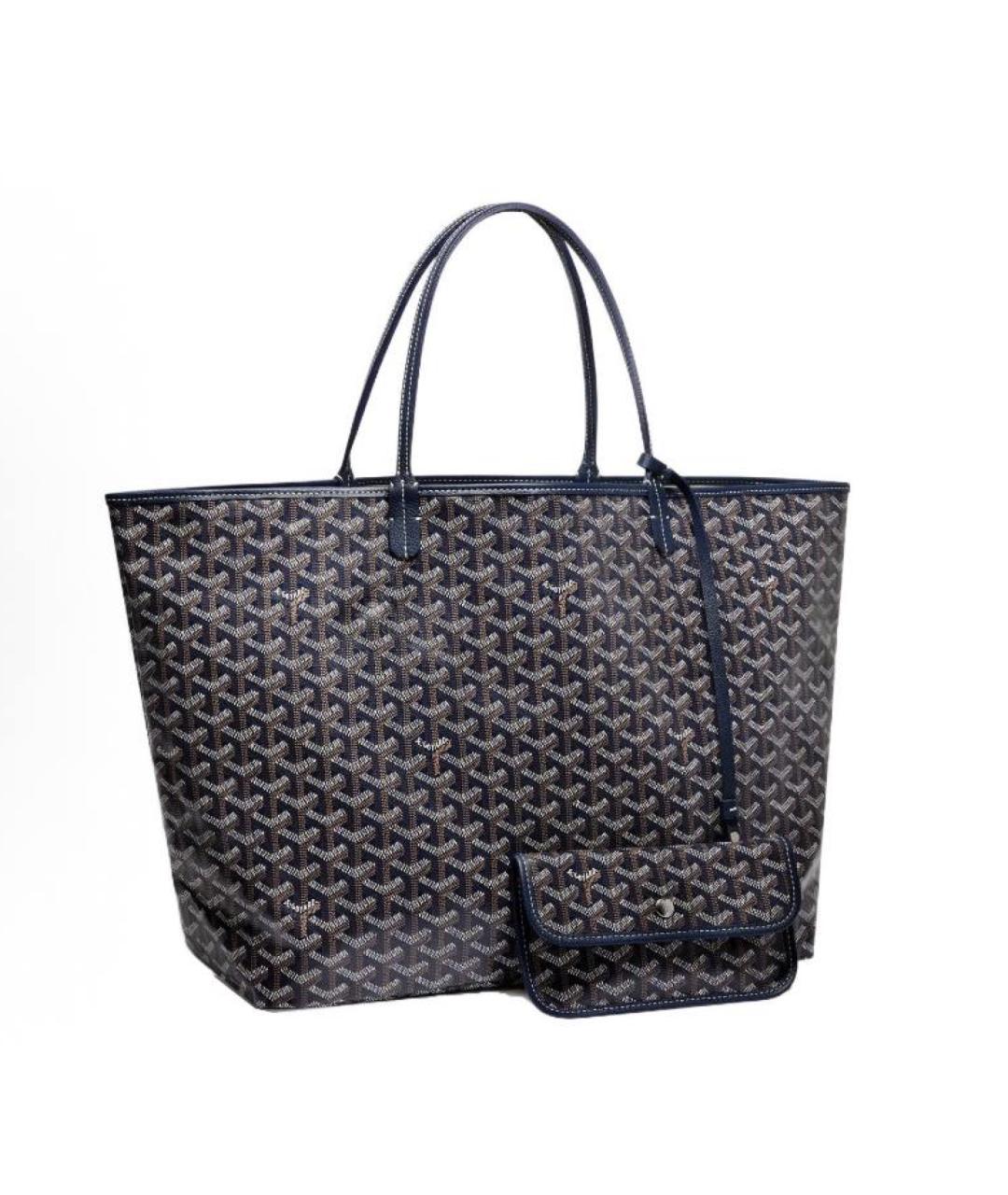 GOYARD Темно-синяя кожаная сумка тоут, фото 5