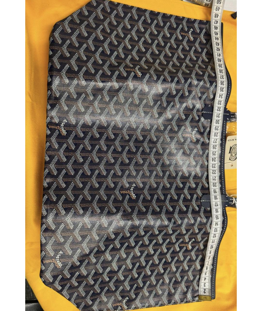 GOYARD Темно-синяя кожаная сумка тоут, фото 3