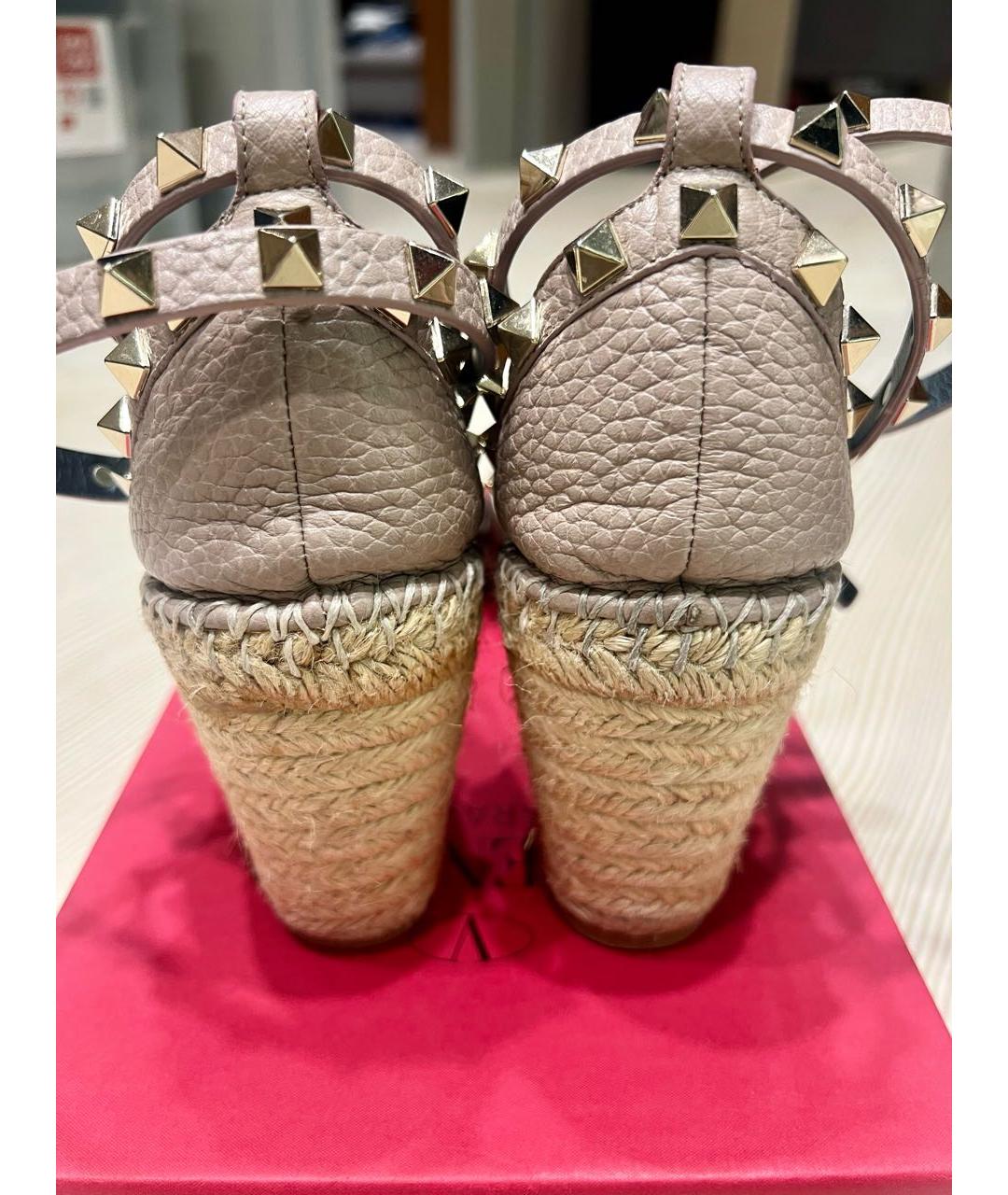 VALENTINO Розовые кожаные эспадрильи, фото 3