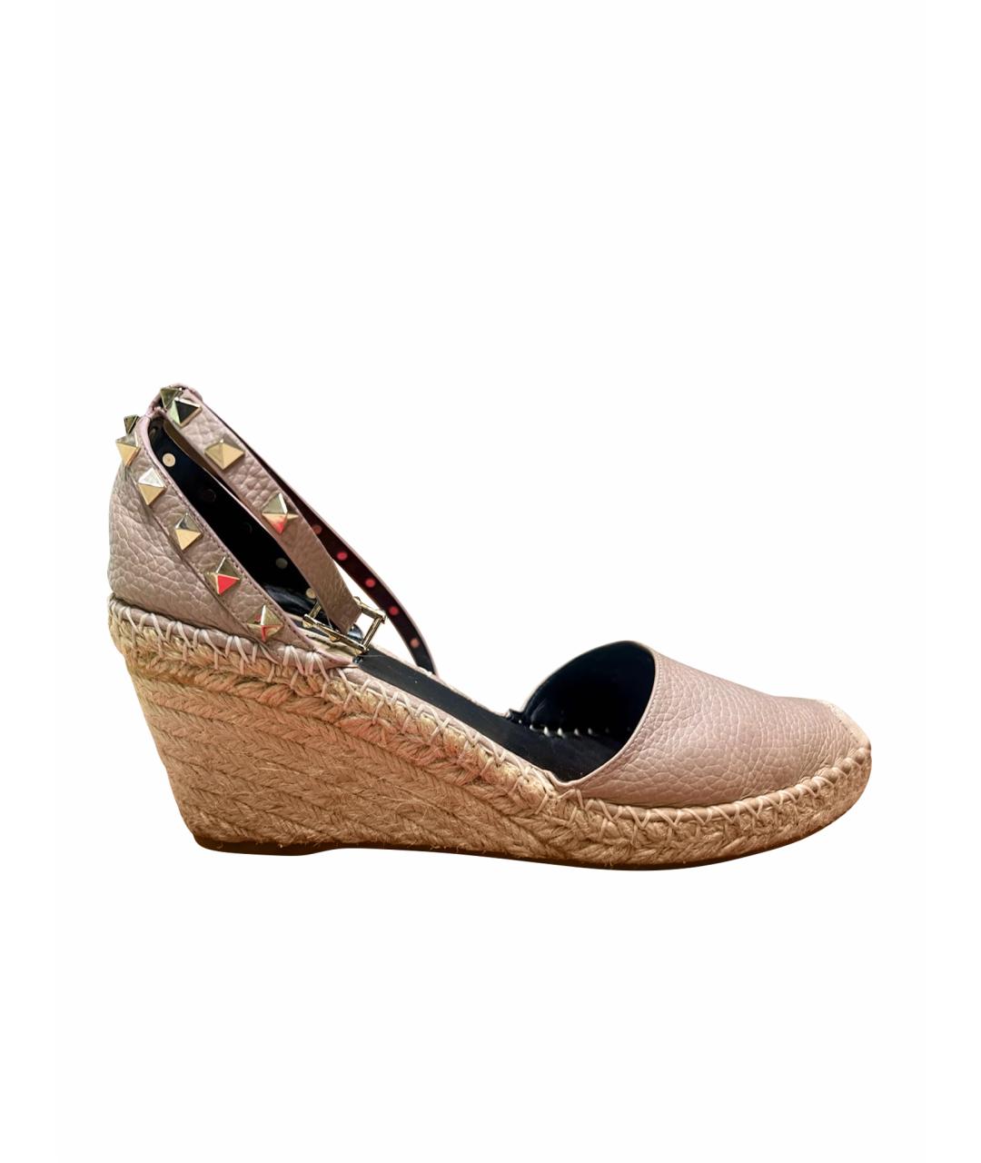 VALENTINO Розовые кожаные эспадрильи, фото 1