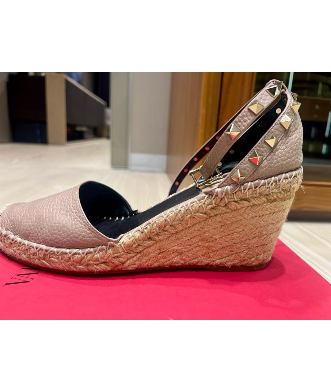VALENTINO Розовые кожаные эспадрильи, фото 8