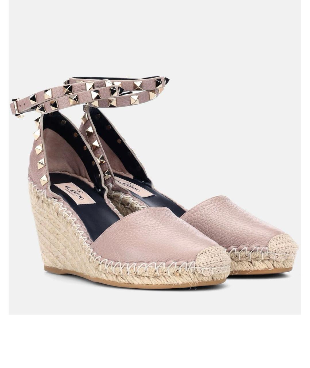 VALENTINO Розовые кожаные эспадрильи, фото 5