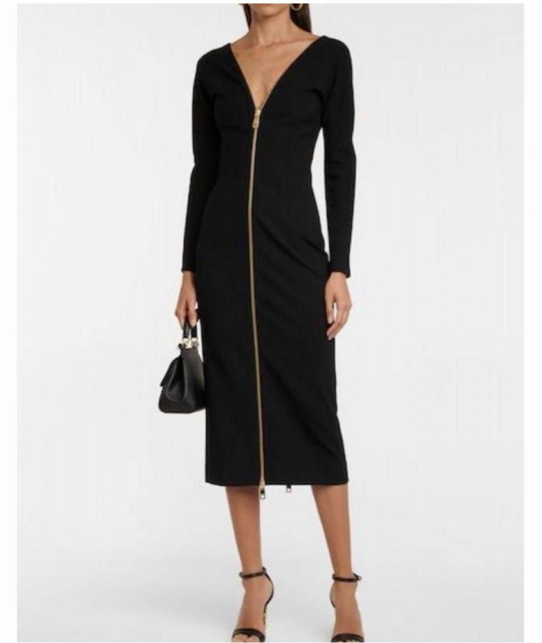 DOLCE&GABBANA Черное вискозное повседневное платье, фото 4