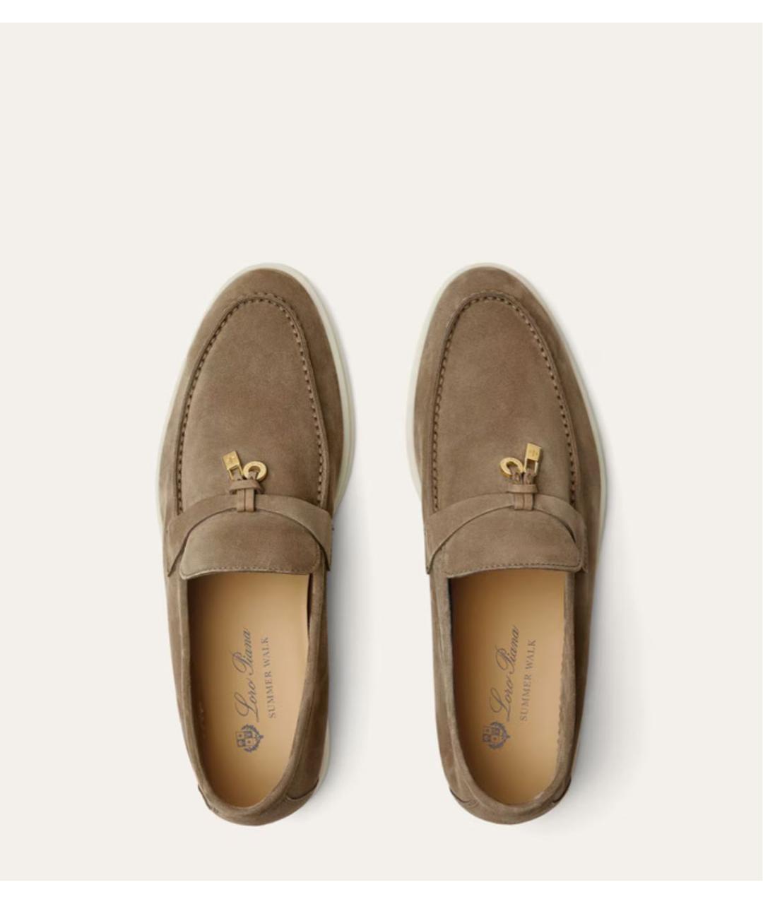 LORO PIANA Коричневые замшевые лоферы, фото 5