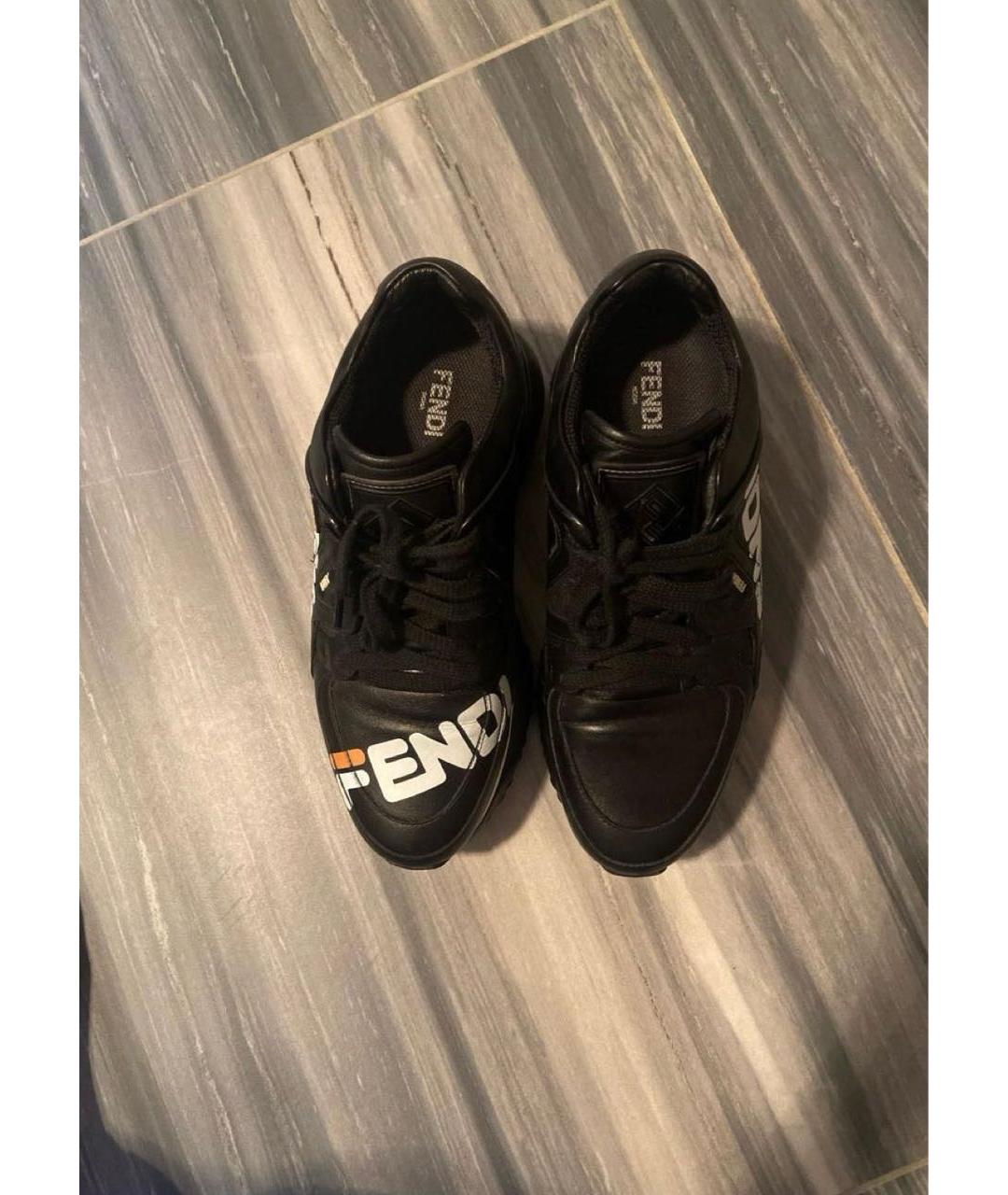 FENDI Мульти кожаные кроссовки, фото 4