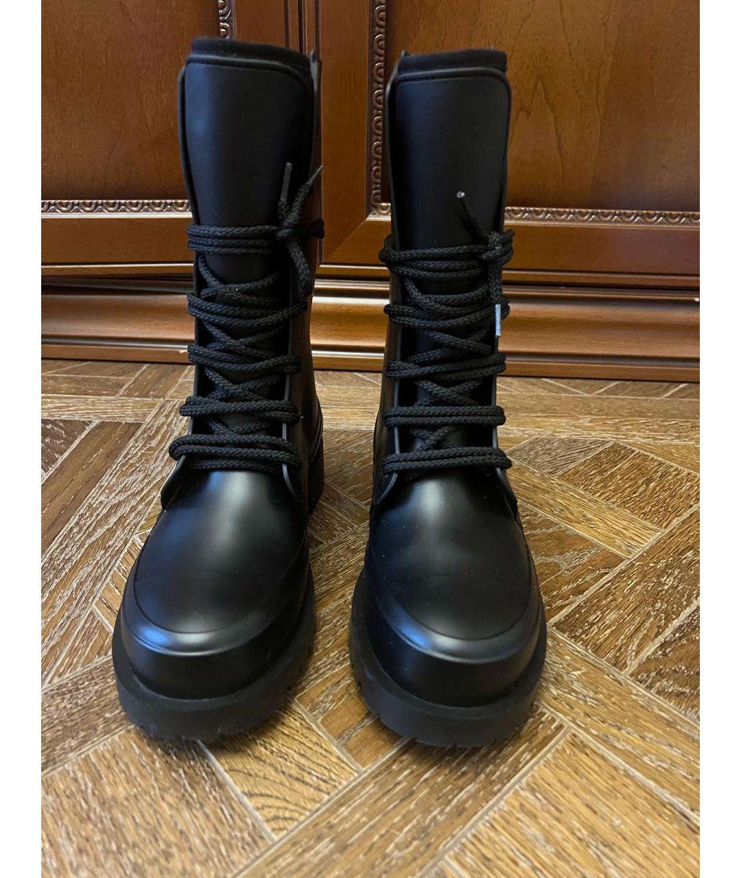 CHRISTIAN DIOR Черные резиновые сапоги, фото 2