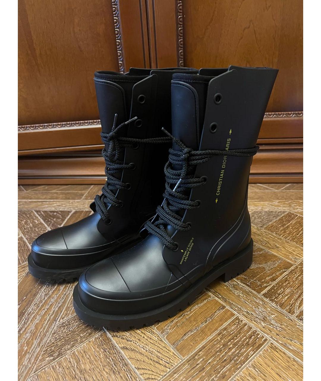 CHRISTIAN DIOR Черные резиновые сапоги, фото 9