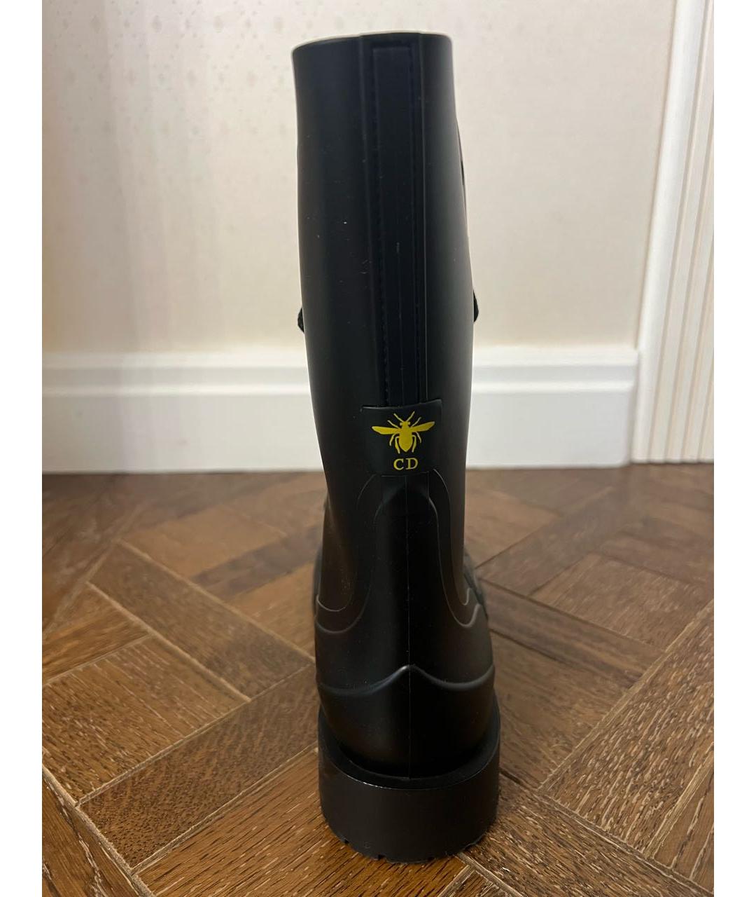 CHRISTIAN DIOR Черные резиновые сапоги, фото 4