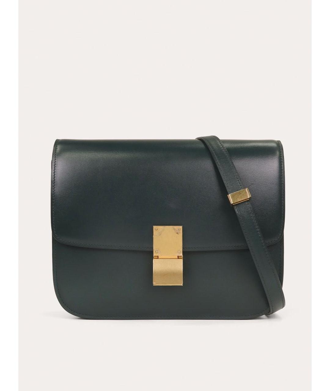 CELINE Зеленая кожаная сумка через плечо, фото 9