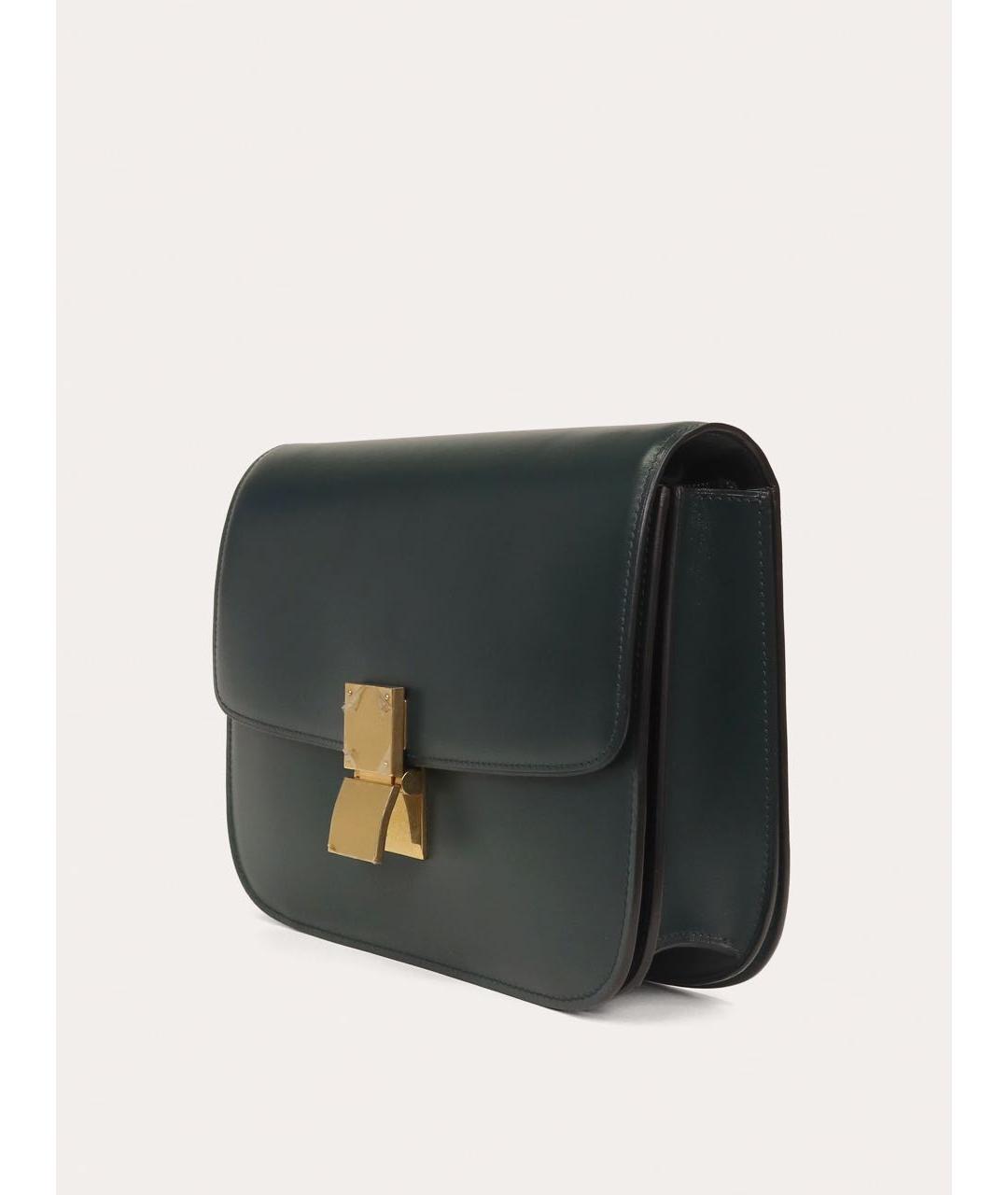 CELINE Зеленая кожаная сумка через плечо, фото 2