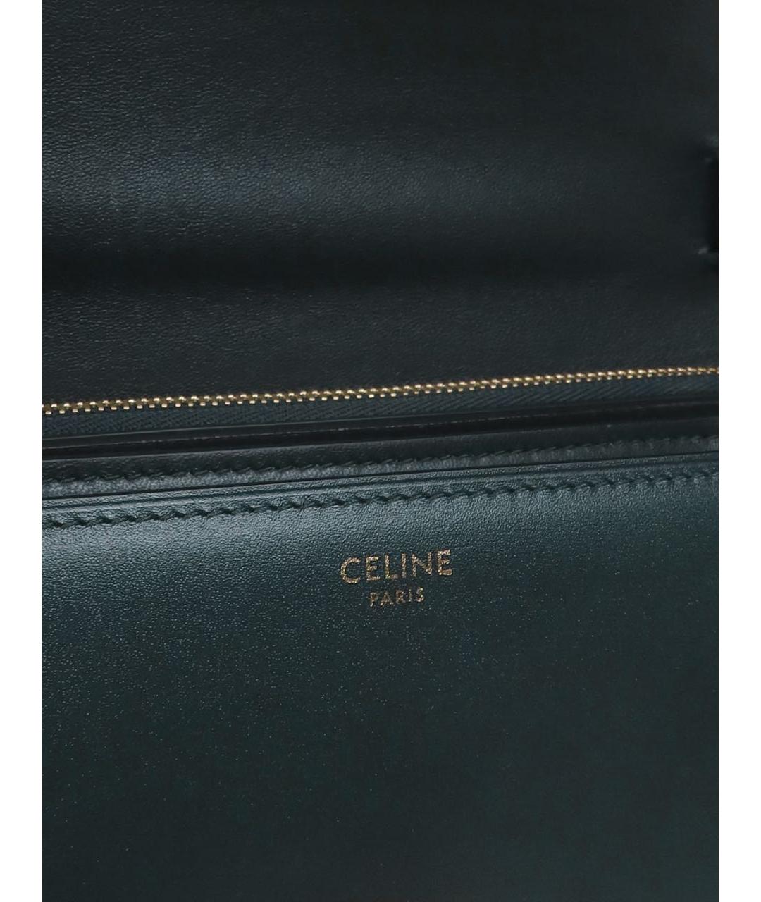 CELINE Зеленая кожаная сумка через плечо, фото 6