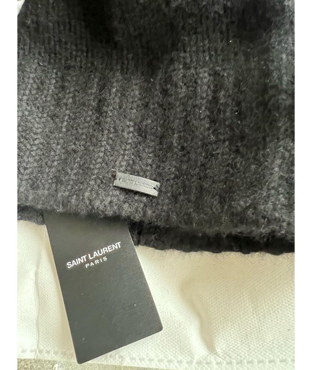 SAINT LAURENT Черная шерстяная шапка, фото 2