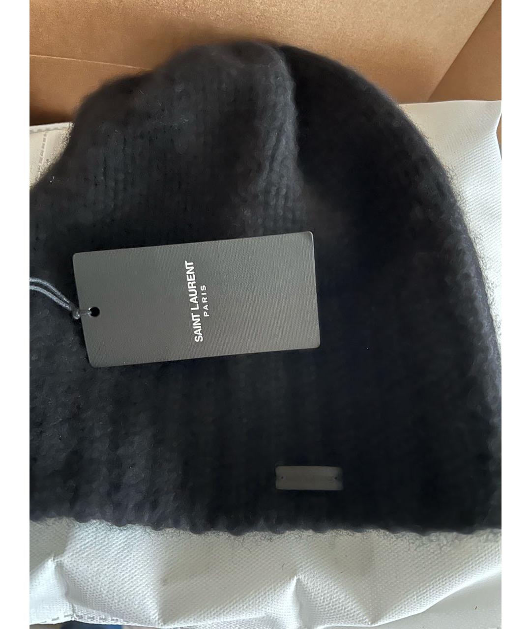 SAINT LAURENT Черная шерстяная шапка, фото 7