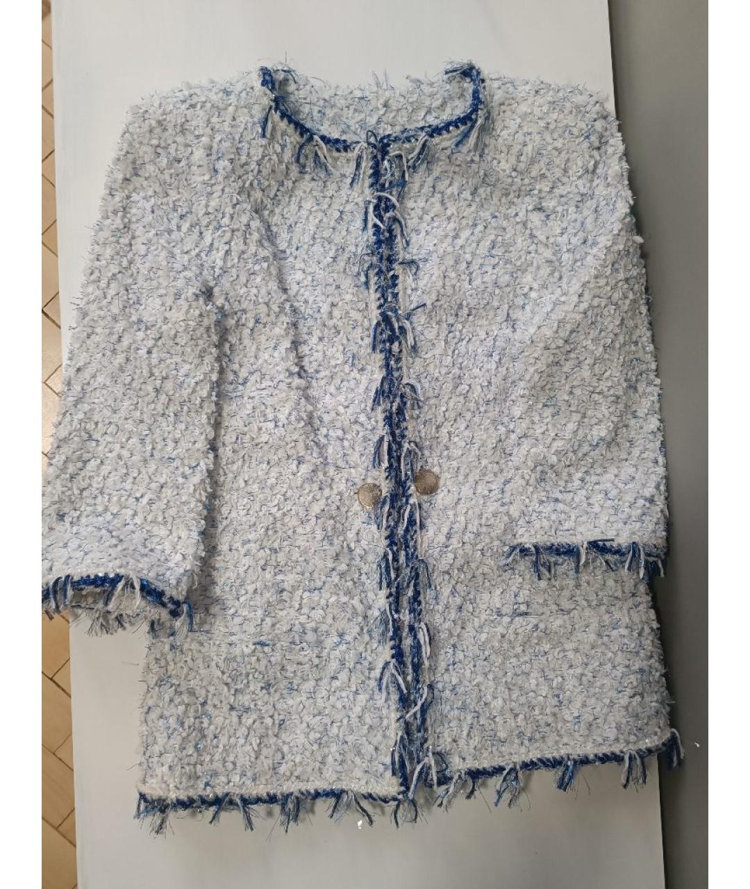 CHANEL Белый полиэстеровый жакет/пиджак, фото 8