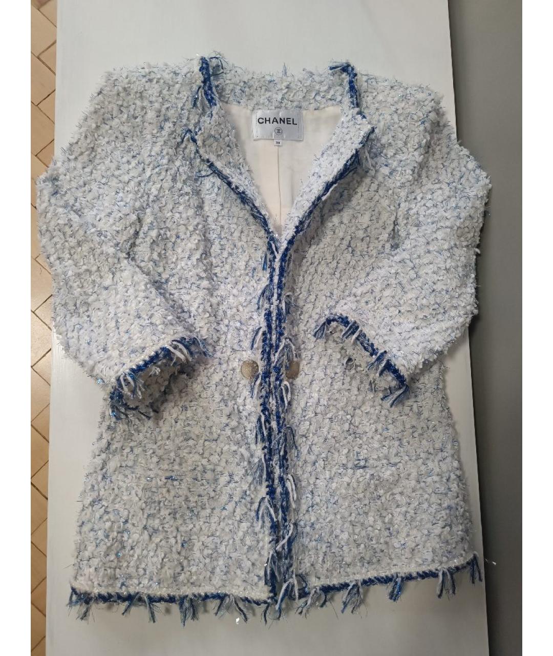 CHANEL Белый полиэстеровый жакет/пиджак, фото 3