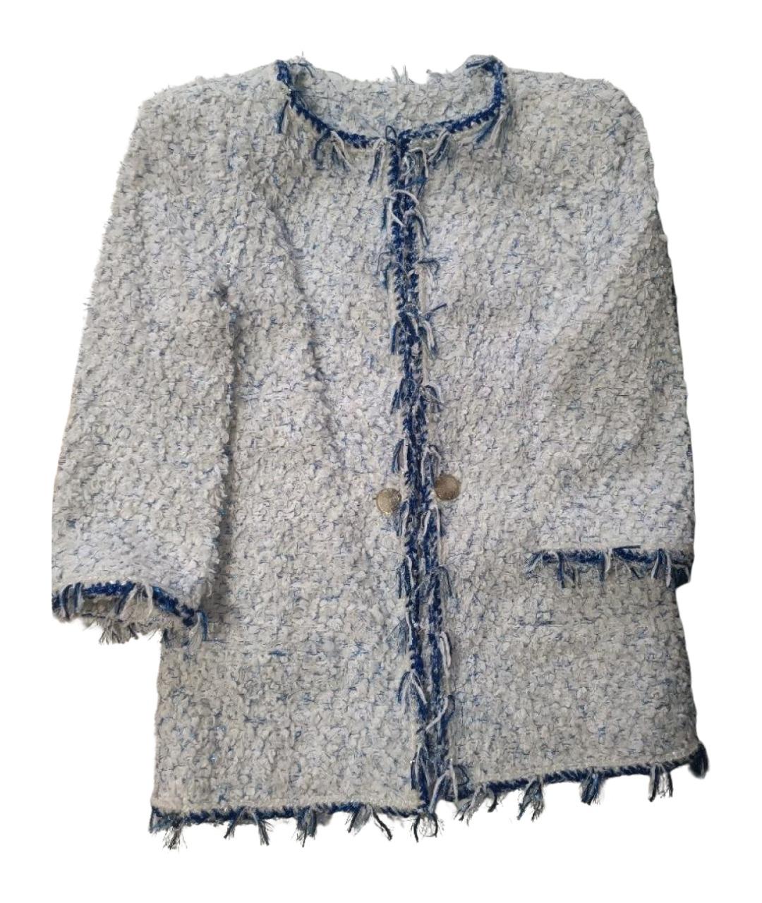 CHANEL Белый полиэстеровый жакет/пиджак, фото 1