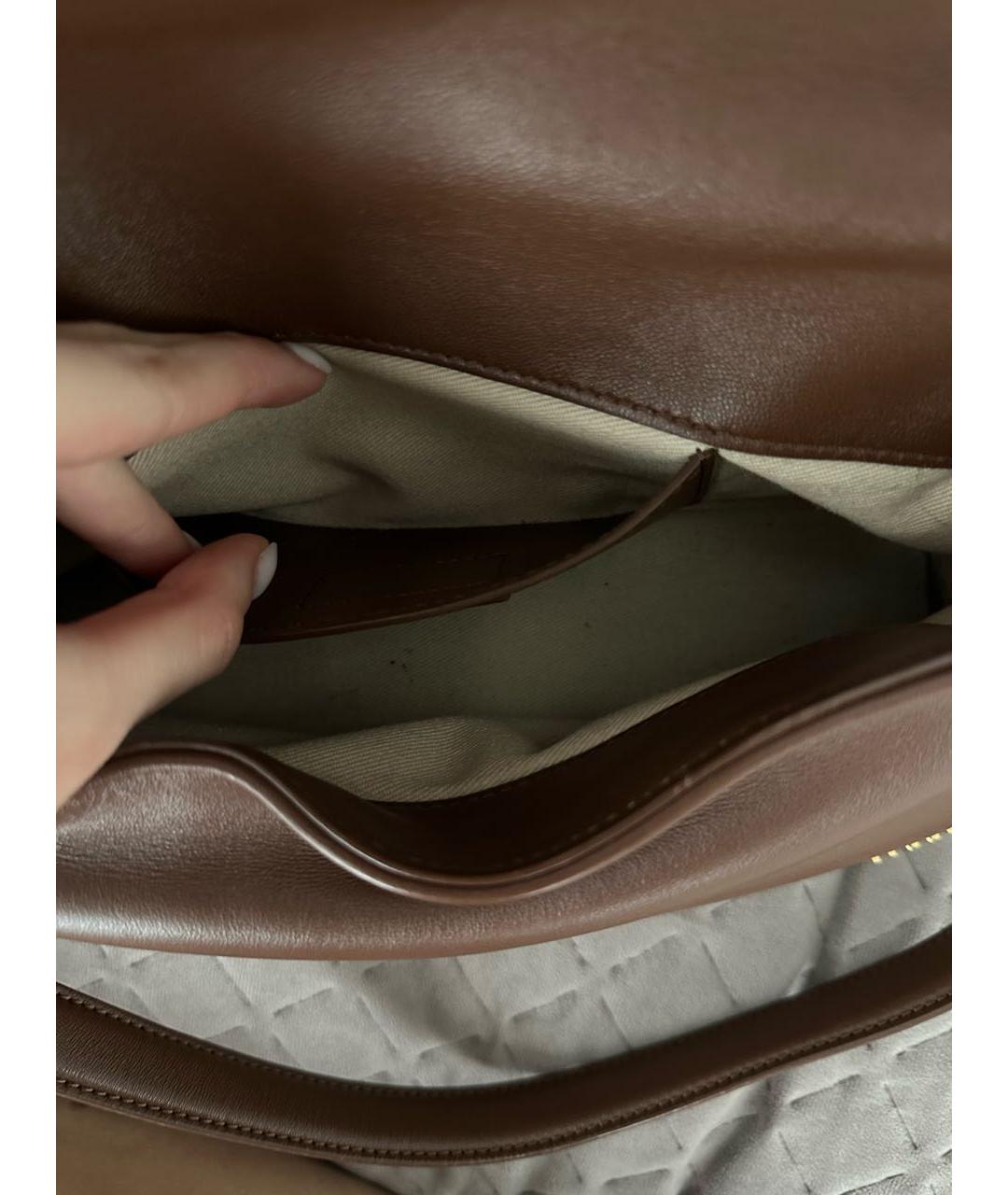 JACQUEMUS Коричневая кожаная сумка через плечо, фото 5