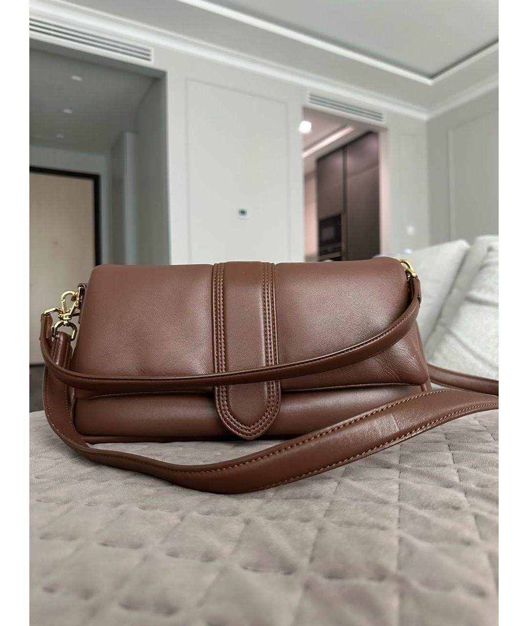 JACQUEMUS Коричневая кожаная сумка через плечо, фото 2