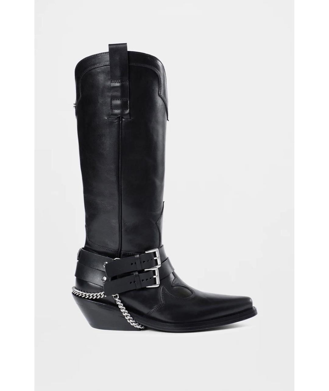 ANN DEMEULEMEESTER Черные кожаные сапоги, фото 5