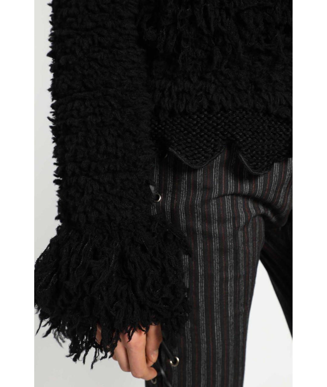 ANN DEMEULEMEESTER Черный шерстяной кардиган, фото 5